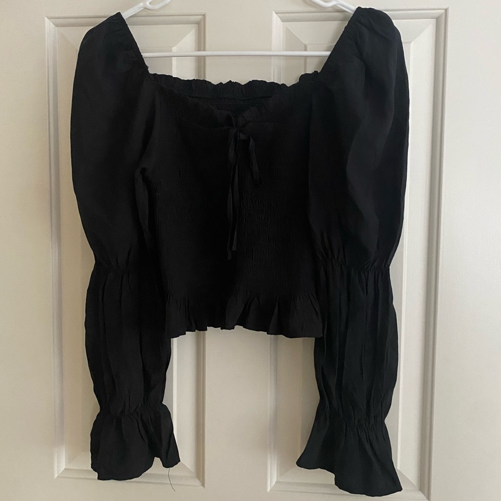 Boutique Black Boho Blouse